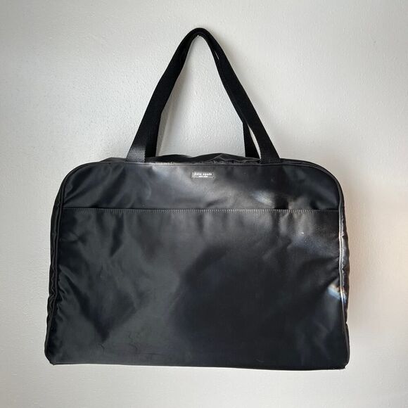 Kate Spade‎ Extra Large Weekend Nylon Duffle Bag Black New York Tote - Picture 1 of 13
